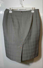 Load image into Gallery viewer, Calvin Klein Womens Gray Plaid Slit Back Zip Straight &amp; Pencil Skirt Size 8
