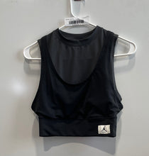 Load image into Gallery viewer, Jordan Womens Gray Crew Neck Tight Fit Pullover Sleeveless Cropped Tank Top Sz M
