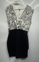 Load image into Gallery viewer, Express Womens Black White Animal Print Sleeveless Bodycon Dress Size M With Tag
