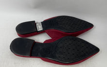 Load image into Gallery viewer, Arezzo Womens Red Suede Pointed Toe Slip-On Mule Flats Size EUR 39
