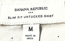 Load image into Gallery viewer, Banana Republic Mens Beige Printed Cotton Slim Fit Untucked Button-Up Shirt Sz M
