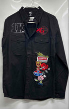 Load image into Gallery viewer, Sniper Gang Mens Black Cotton Long Sleeve Collared Button-Up Shirt Size Medium
