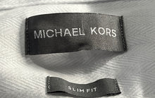 Load image into Gallery viewer, Michael Kors Mens White Slim Fit Long Sleeve Dress Shirt Size L 16-16.5
