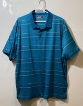 Load image into Gallery viewer, Ben Hogan Mens Blue Striped Short Sleeve Collared Button Polo Shirt Size XL
