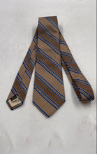 Load image into Gallery viewer, Givenchy Monsieur Mens Brown Blue Striped Adjustable Long Designer Tie
