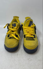 Load image into Gallery viewer, Nike Kids Air Jordan 4 Retro 408452-700 Yellow Lace-Up Running Shoes Size 4.5Y
