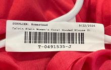 Load image into Gallery viewer, Calvin Klein Womens Coral Sleeveless Hooded Full-Zip Tunic Blouse Top Size 2X
