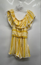 Load image into Gallery viewer, Premier Amour Womens Yellow Striped Sleeveless One-Piece Romper Size 8 w/ Tag

