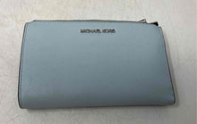 Load image into Gallery viewer, Michael Kors Womens Jet Set Travel Powder Blue Double Zip Bifold Wallet
