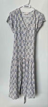 Load image into Gallery viewer, Lucky Brand Womens Beige Blue Short Sleeve Button Front A-Line Dress Size Medium
