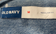 Load image into Gallery viewer, Old Navy Mens Blue Denim Cotton Regular Fit Pockets Collared Button-Up Shirt M
