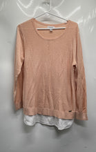 Load image into Gallery viewer, Calvin Klein Womens Orange White Chevron Pullover Sweater Size Large
