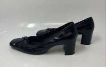 Load image into Gallery viewer, Schutz Womens Arissa Black Leather Square Toe Slip-On Block Pump Heels Size 7.5B
