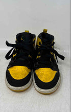 Load image into Gallery viewer, Nike Kids Air Jordan 1 Mid Black Yellow Mid Top Lace-Up Sneaker Shoes Size 11C
