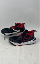 Load image into Gallery viewer, Nike Kids Team Hustle D11 DV8994-003 Black And Red Leather Sneaker Shoes Size 2Y
