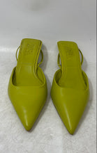 Load image into Gallery viewer, Zara Womens Green Leather Pointed Toe Low Kitten Slingback Heels Size 36
