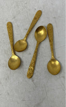 Load image into Gallery viewer, Lot Of 4 Pcs Gold Tone Decorative Collectible Home &amp; Tableware Small Spoons

