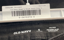Load image into Gallery viewer, Old Navy Womens Black Dark Wash Mid-Rise Power Slim Straight Jeans Size 6 Short
