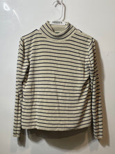 Load image into Gallery viewer, Lauren Ralph Lauren Womens Beige Striped Turtleneck Pullover T-Shirt Size S
