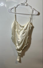 Load image into Gallery viewer, Zara Womens Cream Satin Bustier Corset-Style Camisole Bodysuit Blouse Top Size M
