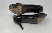 Load image into Gallery viewer, Stuart Weitzman Womens Black Patent Leather Peep Toe Slip-On Pump Heels Size 9M
