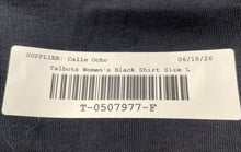Load image into Gallery viewer, Talbots Womens Black Cotton Short Sleeve Round Neck Pullover T-Shirt Sz L W/Tag
