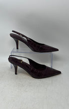 Load image into Gallery viewer, Marc Fisher LTD Womens Dorie Burgundy Leather Buckle Slingback Heels Size 8M
