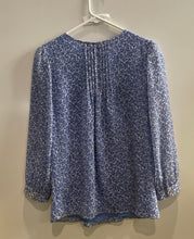 Load image into Gallery viewer, Tommy Hilfiger Womens Blue White Floral Print Pleated Blouse Top Size XS
