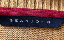 Load image into Gallery viewer, Sean John Mens Yellow Long Sleeve Shawl Collar Knitted Pullover Sweater Size 2XL
