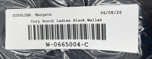 Load image into Gallery viewer, Authentic Tory Burch Womens Black Leather Continental Zip-Around Wallet Stained
