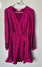 Load image into Gallery viewer, Michael Kors Womens Pink Snake Print Surplice Neck Fit &amp; Flare Dress Size XS
