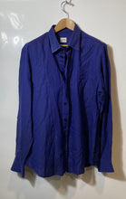 Load image into Gallery viewer, Authentic Armani Collezioni Mens Blue Cotton Collared Button-Up Shirt Size L
