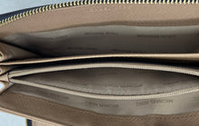 Load image into Gallery viewer, Michael Kors Womens Jet Set Blue Pebbled Leather Inner Divider Zip-Around Wallet
