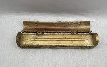 Load image into Gallery viewer, Decorative Gold-Tone Hinged Incense Holder Box With A Painted Buddha Figure
