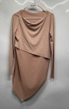 Load image into Gallery viewer, Zara Womens Brown Long Sleeve Cowl Neck Asymmetrical Tunic Blouse Top Size M
