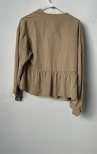 Load image into Gallery viewer, Zara Womens Brown Long Sleeve Regular Fit Open Front Cropped Jacket Size XS
