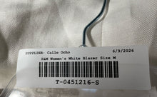 Load image into Gallery viewer, H&amp;M Womens White 3/4 Sleeve Pockets Notched Lapel Open Front Blazer Sz M W/Tags
