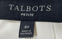 Load image into Gallery viewer, Talbots Womens White Long Sleeve Notch Lapel Pockets Two-Button Blazer Size 6P

