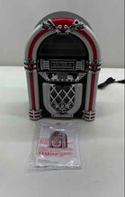 Load image into Gallery viewer, Victrola VJB-127 Bluetooth Jukebox Black Red And White FM Speaker Not Tested
