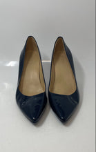 Load image into Gallery viewer, Michael Kors Womens Flex Mid Blue Patent Leather Stiletto Pump Heels Size 9M
