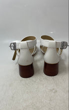 Load image into Gallery viewer, Michael Kors Womens Ashton Mid White Leather Ankle Strap Sandals Size 8.5
