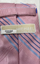 Load image into Gallery viewer, Michael Kors Mens Pink Plaid Printed Adjustable Pointed Tie
