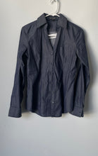 Load image into Gallery viewer, Express Womens Blue Cotton Spread Collar Long Sleeve Button-Up Shirt Size XS
