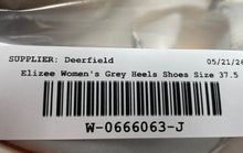 Load image into Gallery viewer, Elizee Womens Frecia Gray Leather Ankle Strap Stiletto Pump Heels Size 37.5
