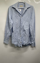 Load image into Gallery viewer, Michael Kors Mens Light Blue Plaid Printed Long Sleeve Dress Shirt Size 15 1/2
