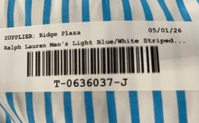 Load image into Gallery viewer, Ralph Lauren Mens Light Blue White Striped Short Sleeve Button-Up Shirt Size L
