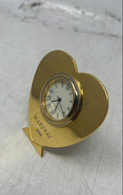 Load image into Gallery viewer, Mary Kay 2004 Gold-Tone Heart-Shaped Analog Quartz Mini Desk Clock Not Tested
