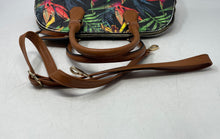Load image into Gallery viewer, Aldo Womens Black Multicolor Tropical Floral Faux Leather Dome Satchel Handbag
