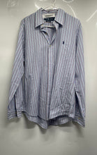 Load image into Gallery viewer, Ralph Lauren Mens Blue Striped Custom Fit Collared Button-Up Shirt Sz L w/ Tags
