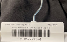 Load image into Gallery viewer, NYCC Womens Black Pleated Straight Leg Belted Formal Dress Pants Size 14
